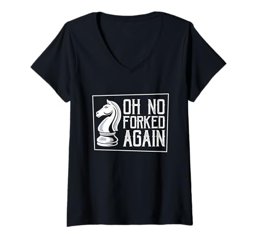Damen Lustiges Schachspiel Schach Design Schachfiguren Pferd T-Shirt mit V-Ausschnitt Damen Lustiges Schachspiel Schach Design Schachfiguren Pferd T-Shirt mit V-Ausschnitt von Humorvoller Schachspiel Zubehör Outfit