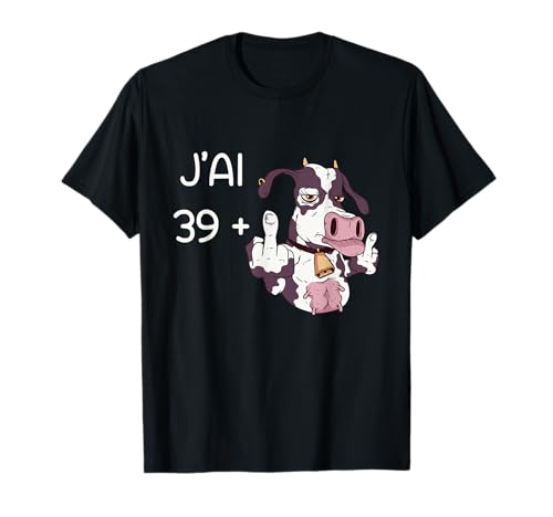 J'ai 39 Plus 1 Humor Kuh Geburtstag Herren Damen 40 Jahre T-Shirt J'ai 39 Plus 1 Humor Kuh Geburtstag Herren Damen 40 Jahre T-Shirt von Humour Anniversaire Femme Homme 40 Ans