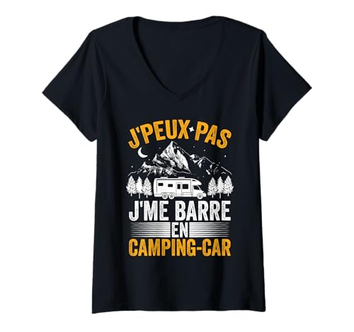 Damen Ich kann Mich Nicht im Wohnmobil als Geschenk für einen Camper T-Shirt mit V-Ausschnitt Damen Ich kann Mich Nicht im Wohnmobil als Geschenk für einen Camper T-Shirt mit V-Ausschnitt von Humour Camping car Idée Cadeau de Campeur Amoureux