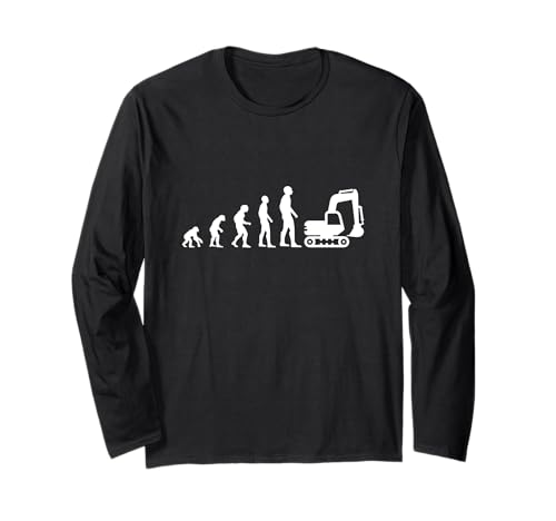 Evolution Bagger Humor Maschinen Herren witzig Langarmshirt Evolution Bagger Humor Maschinen Herren witzig Langarmshirt von Humour Pelleteuse Homme Humoristique Chantier