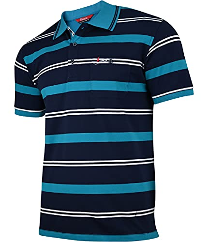 Humy Herren Polo Shirts Kurzarm mit Kragen Polohemd, Blousonshirts mit RV und Brusttaschen (M bis 3XL) (M, [M2] Türkis) von Humy