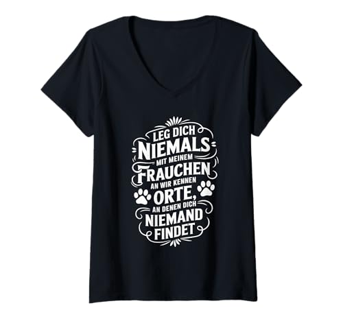 Damen Hundeliebhaber Hundefreund Hundehalter Hund Hundepfote T-Shirt mit V-Ausschnitt Damen Hundeliebhaber Hundefreund Hundehalter Hund Hundepfote T-Shirt mit V-Ausschnitt von Hund Hundebesitzer Frauchen & Hundeliebhaber