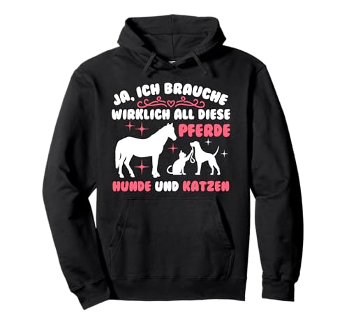 Damen Pferde Hunde und Katzen Liebhaber Geschenke Pullover Hoodie von Hund Katze Pferd Tierschutz T-shirt