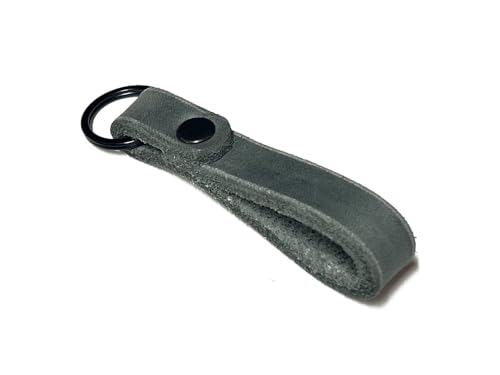 Hund natürlich Leder Schlüsselanhänger aus dickem Rindsleder in grau mit schwarz mattem Ring für Männer und Frauen tolle Geschenkidee oder Mitbringsel, made in Germany Hund natürlich Leder Schlüsselanhänger aus dickem Rindsleder in grau mit schwarz mattem Ring für Männer und Frauen tolle Geschenkidee oder Mitbringsel, made in Germany von Hund natürlich