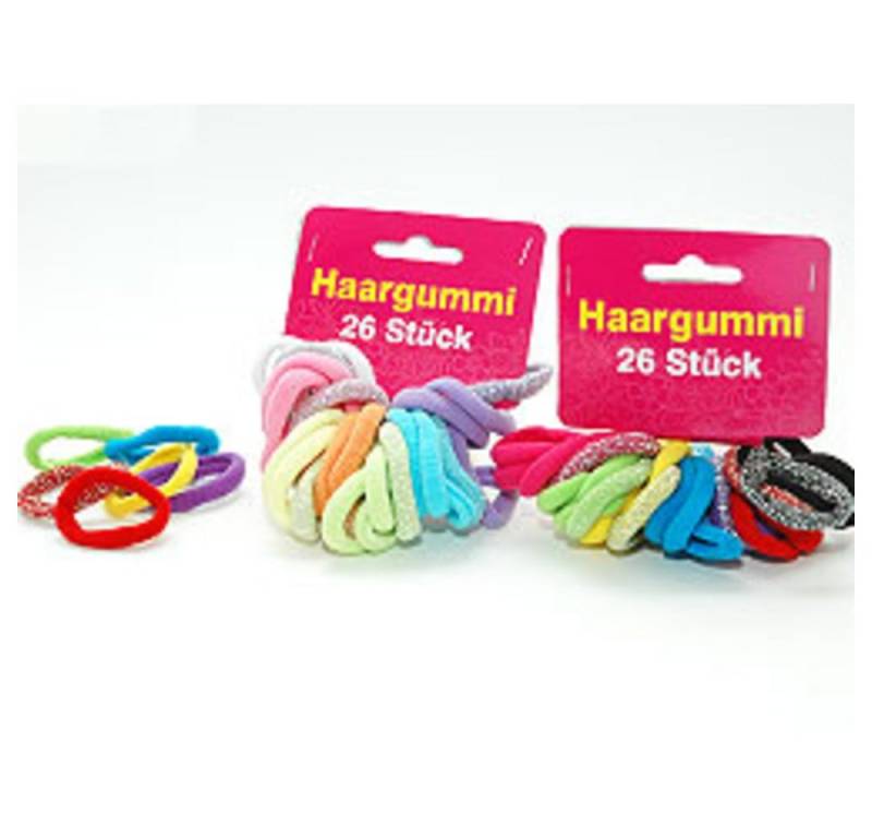 HundB Haarkamm Haargummis 26-teilig, Farbe zufällig, (Sortiment, 26 tlg., 26-teilig), Haarbänder Zopfgummis Haarschmuck Haarring Haargummi Haargummiset von HundB