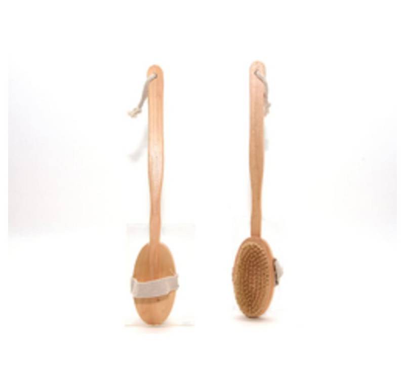 HundB Massagebürste Massage/ Rückenbürste ca. 42 cm, Kirschholz + Schweineborste, Stück, 1-tlg., Massage-/Rückenbürste, Massager Rückenreiniger Körperbürste Holzgriff Borstenbürste von HundB