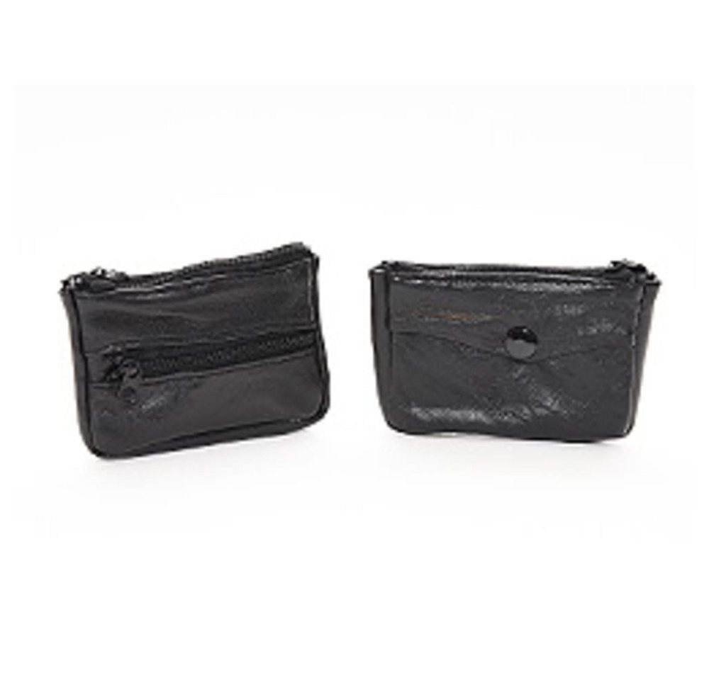 HundB Schlüsseltasche Schlüsseltasche schwarz, Leder, 11x 7cm, mit Reißverschluss (Stück, 1-tlg., Schlüsseltasche) von HundB