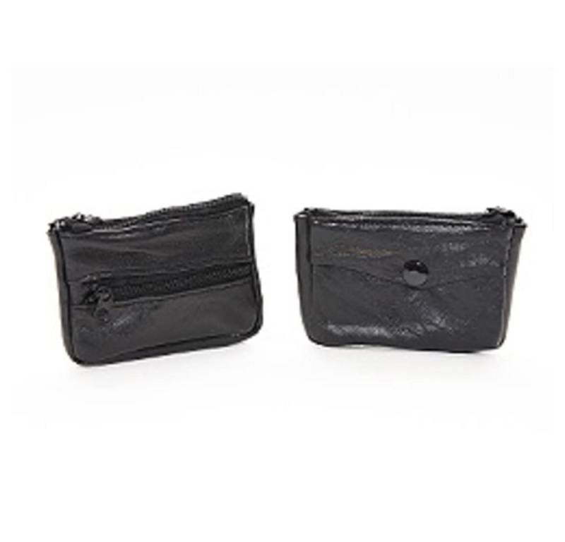 HundB Schlüsseltasche Schlüsseltasche schwarz, Leder, 11x 7cm, mit Reißverschluss (Stück, 1-tlg., Schlüsseltasche) von HundB