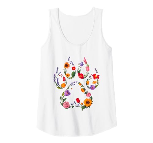 Damen Hundefreund Blumen Wildblume Pfote Tank Top Damen Hundefreund Blumen Wildblume Pfote Tank Top von Hunde Blumen Grafische Entwürfe
