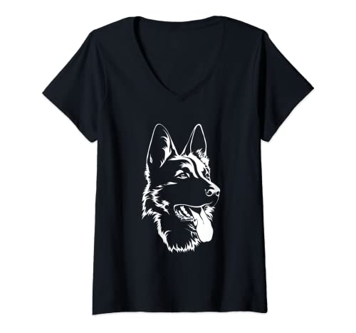 Damen Hunde Design - Deutscher Schäferhund T-Shirt mit V-Ausschnitt Damen Hunde Design - Deutscher Schäferhund T-Shirt mit V-Ausschnitt von Hunde Design für Hundebesitzer und Hundehalter