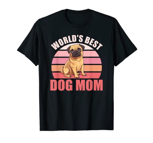 Weltbester Hunde Mama süßer Mops süßes Hunde T-Shirt Weltbester Hunde Mama süßer Mops süßes Hunde T-Shirt von Hunde Freunde Hund Spruch mit Hunden