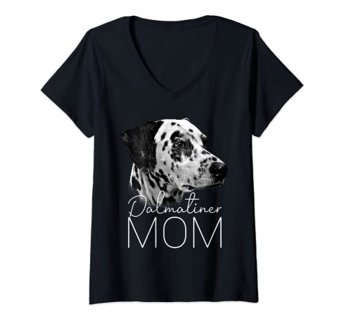 Damen Dog Mom Dalmatiner - Hunde Mama T-Shirt mit V-Ausschnitt Damen Dog Mom Dalmatiner - Hunde Mama T-Shirt mit V-Ausschnitt von Hunde Mama - Dalmatiner Dog Mom