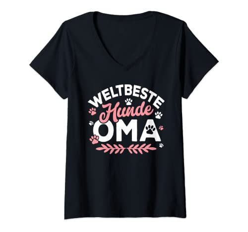 Damen Lustig Hunde Spruch Liebe - Weltbeste Hunde Oma T-Shirt mit V-Ausschnitt Damen Lustig Hunde Spruch Liebe - Weltbeste Hunde Oma T-Shirt mit V-Ausschnitt von Hunde Oma Hundeliebhaber Hundebesitzer Geschenk