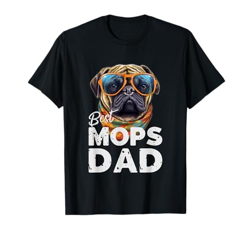 Herren bester Mops Hundepapa Geschenke für Hundehalter T-Shirt von Hunde Papa Geschenk für Mops Hundeliebhaber