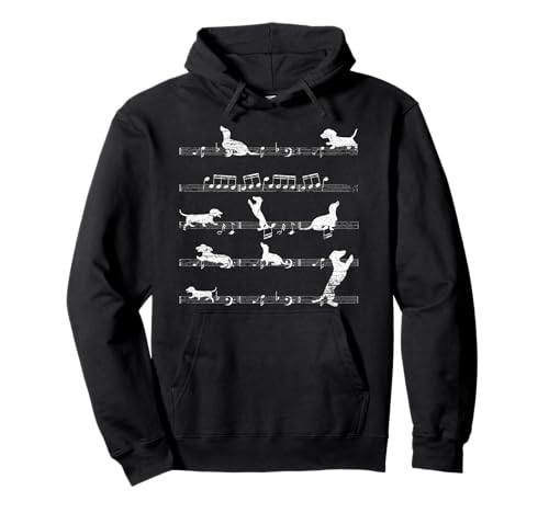 Musik Dackel Pullover Hoodie Musik Dackel Pullover Hoodie von Hunde Tiermotiv Dackel Shirts
