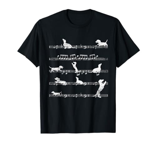 Musik Dackel T-Shirt Musik Dackel T-Shirt von Hunde Tiermotiv Dackel Shirts