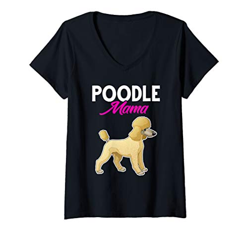 Damen Pudel Mama Hundebesitzer Geschenk zum Muttertag Pudel T-Shirt mit V-Ausschnitt Damen Pudel Mama Hundebesitzer Geschenk zum Muttertag Pudel T-Shirt mit V-Ausschnitt von Hundebesitzer Geschenkidee Pudel Hund