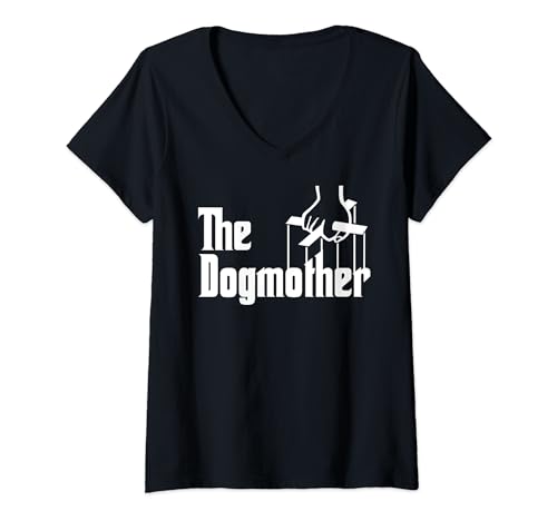 Damen The dogmother Hundemutter T-Shirt mit V-Ausschnitt Damen The dogmother Hundemutter T-Shirt mit V-Ausschnitt von Hundebesitzer Hemde
