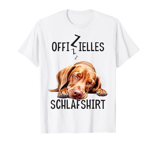 Hundebesitzer Langschläfer Geschenkidee Spruch Offizielles Schlafshirt Magyar Vizsla Hund Lustig T-Shirt Unisex Erwachsene und Kinder Weiß Kurzarm S von Hundebesitzer Langschläfer Geschenkidee Spruch