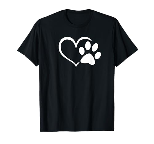 Hundebesitzer Shirt Herz Pfote Herrchen Liebe Hund Geschenk T-Shirt von Hundebesitzer Shirts & Hundebesitzer Geschenke