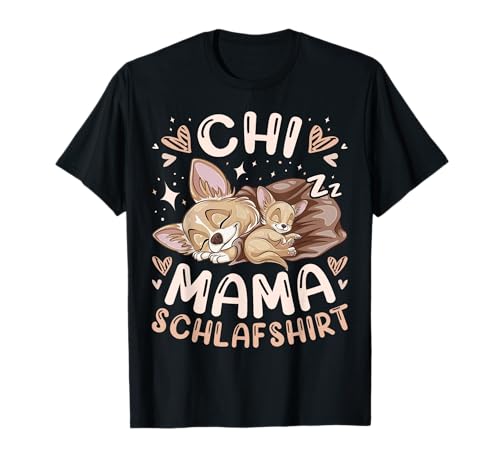Chi Mama Schlafshirt, Mutter Chihuahua mit Welpe, Muttertag T-Shirt von Hundeeltern Geschenk Ideen by Conreo