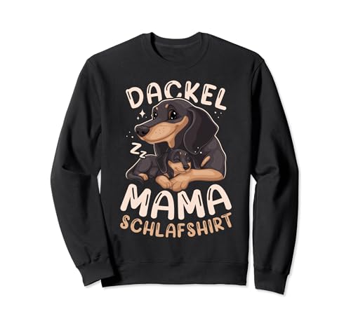 Dackel Mama Schlafshirt, Dachshund Mutter mit Welpe Sweatshirt von Hundeeltern Geschenk Ideen by Conreo