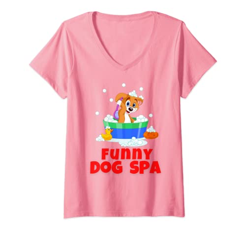 Damen Hundefriseur Dog Groomer – lustiges Hunde SPA T-Shirt mit V-Ausschnitt Damen Hundefriseur Dog Groomer – lustiges Hunde SPA T-Shirt mit V-Ausschnitt von Hundefriseur Fashion von Mira