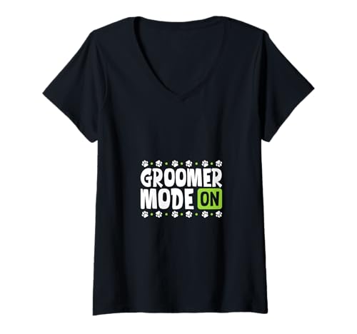 Damen Hundepflege Humor - Groomer Mode T-Shirt mit V-Ausschnitt Damen Hundepflege Humor - Groomer Mode T-Shirt mit V-Ausschnitt von Hundefriseur und Hundestylist Designs