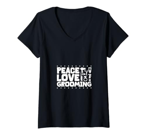 Damen Hundepflege Passion T-Shirt mit V-Ausschnitt Damen Hundepflege Passion T-Shirt mit V-Ausschnitt von Hundefriseur und Hundestylist Designs