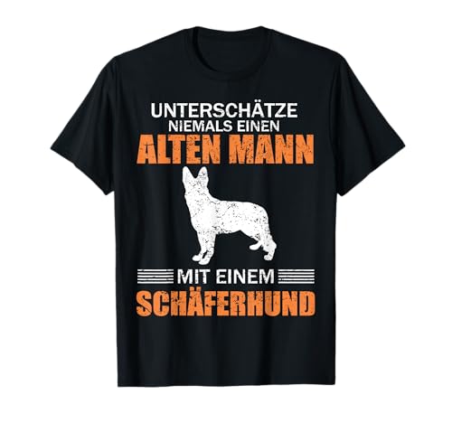 Alter Mann Mit Schäferhund Spruch Hundeliebhaber Herren T-Shirt Alter Mann Mit Schäferhund Spruch Hundeliebhaber Herren T-Shirt von Hundehalter und Hundebesitzer Bekleidung