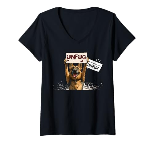 Damen Schäferhund-Motiv für Hundeliebhaber Gassi T-Shirt mit V-Ausschnitt Damen Schäferhund-Motiv für Hundeliebhaber Gassi T-Shirt mit V-Ausschnitt von Hundeliebe Hunde Sprüche Gassi Gehen