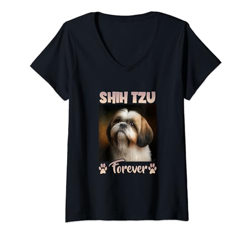 Damen Shih Tzu Besitzer Shih Tzu Forever Shih Tzu T-Shirt mit V-Ausschnitt Damen Shih Tzu Besitzer Shih Tzu Forever Shih Tzu T-Shirt mit V-Ausschnitt von Hundeliebhaber Geschenk Shih Tzu Hundehalter