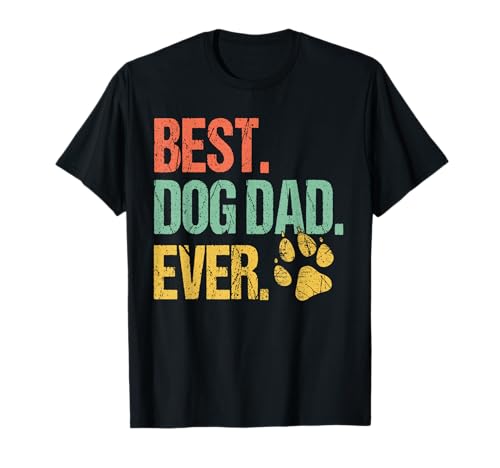 Retro Vintage Best Dog Dad Ever Hundepapa Vatertag Geschenk T-Shirt Retro Vintage Best Dog Dad Ever Hundepapa Vatertag Geschenk T-Shirt von Hundeliebhaber Geschenk für Papa Vater