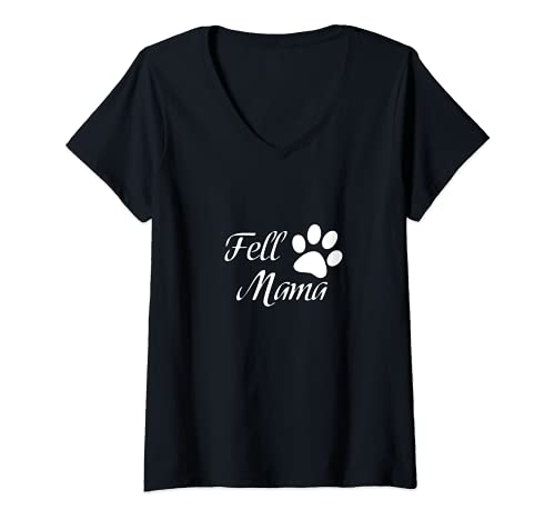 Damen Fell Mama, Hundemama Geschenk Hundemutti T-Shirt mit V-Ausschnitt Damen Fell Mama, Hundemama Geschenk Hundemutti T-Shirt mit V-Ausschnitt von Hundemama Lust