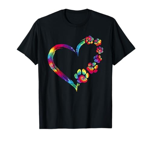 Hund Mama Papa Welpe Liebe Hunde Pfote drucken Herz Tie Dye T-Shirt Hund Mama Papa Welpe Liebe Hunde Pfote drucken Herz Tie Dye T-Shirt von Hundemama Muttertag Geschenke für Hundeliebhaber