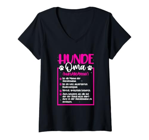 Damen Hundeoma Definition Design für eine Hundehalter Oma T-Shirt mit V-Ausschnitt Damen Hundeoma Definition Design für eine Hundehalter Oma T-Shirt mit V-Ausschnitt von Hundeoma Design
