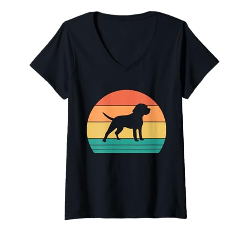 Damen Hund Beagle T-Shirt mit V-Ausschnitt Damen Hund Beagle T-Shirt mit V-Ausschnitt von Hunderasse Beagle