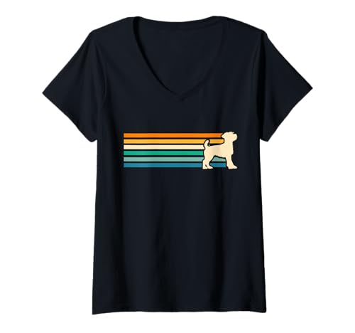 Damen Hund Border Terrier T-Shirt mit V-Ausschnitt von Hunderasse Border Terrier