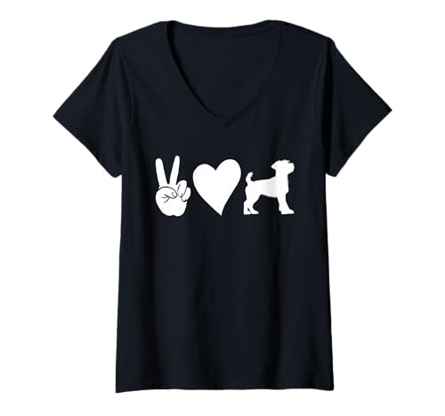 Damen Hund Border Terrier T-Shirt mit V-Ausschnitt von Hunderasse Border Terrier