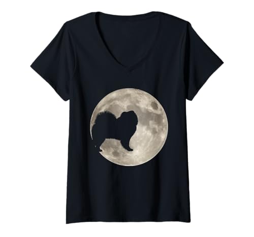 Damen Hund Chow Chow T-Shirt mit V-Ausschnitt Damen Hund Chow Chow T-Shirt mit V-Ausschnitt von Hunderasse Chow Chow