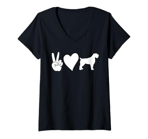Damen Hund Deutsch Drahthaar T-Shirt mit V-Ausschnitt Damen Hund Deutsch Drahthaar T-Shirt mit V-Ausschnitt von Hunderasse Deutsch Drahthaar