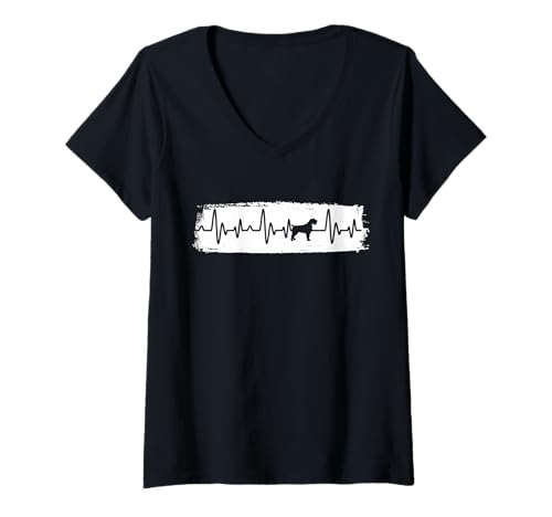 Damen Hund Deutsch Drahthaar T-Shirt mit V-Ausschnitt Damen Hund Deutsch Drahthaar T-Shirt mit V-Ausschnitt von Hunderasse Deutsch Drahthaar