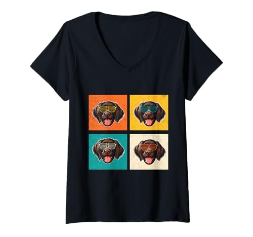 Damen Hund Deutsch Drahthaar T-Shirt mit V-Ausschnitt Damen Hund Deutsch Drahthaar T-Shirt mit V-Ausschnitt von Hunderasse Deutsch Drahthaar