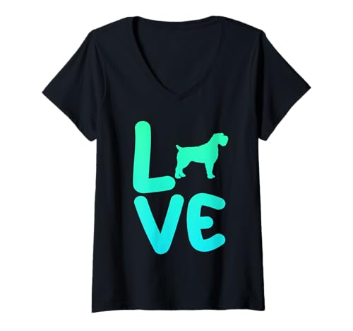 Damen Hund Deutsch Drahthaar T-Shirt mit V-Ausschnitt Damen Hund Deutsch Drahthaar T-Shirt mit V-Ausschnitt von Hunderasse Deutsch Drahthaar