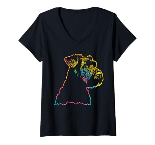 Damen Hund Deutsch Drahthaar T-Shirt mit V-Ausschnitt Damen Hund Deutsch Drahthaar T-Shirt mit V-Ausschnitt von Hunderasse Deutsch Drahthaar