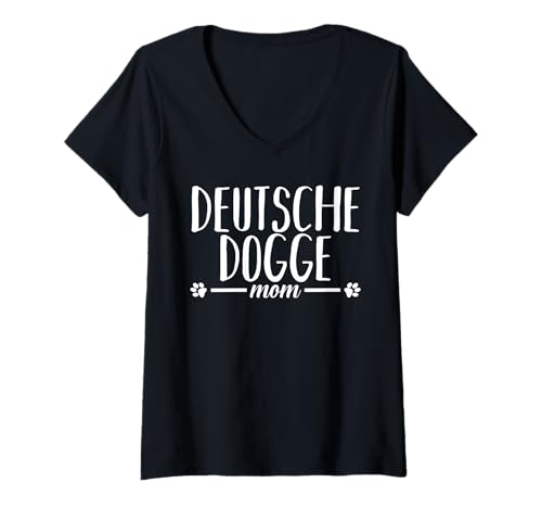 Damen Hund Deutsche Dogge T-Shirt mit V-Ausschnitt Damen Hund Deutsche Dogge T-Shirt mit V-Ausschnitt von Hunderasse Deutsche Dogge