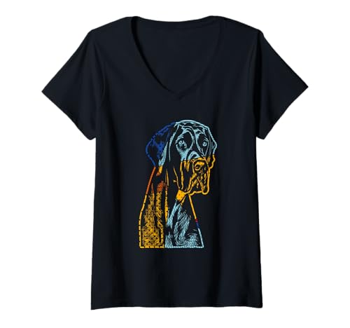 Damen Hund Deutsche Dogge T-Shirt mit V-Ausschnitt Damen Hund Deutsche Dogge T-Shirt mit V-Ausschnitt von Hunderasse Deutsche Dogge