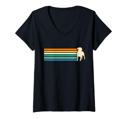 Damen Hund Deutscher Boxer T-Shirt mit V-Ausschnitt Damen Hund Deutscher Boxer T-Shirt mit V-Ausschnitt von Hunderasse Deutscher Boxer