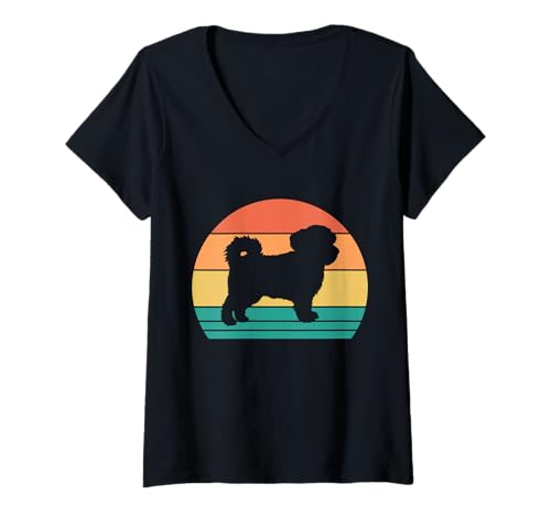 Damen Hund Havaneser T-Shirt mit V-Ausschnitt Damen Hund Havaneser T-Shirt mit V-Ausschnitt von Hunderasse Havaneser