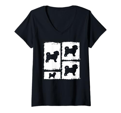 Damen Hund Havaneser T-Shirt mit V-Ausschnitt Damen Hund Havaneser T-Shirt mit V-Ausschnitt von Hunderasse Havaneser